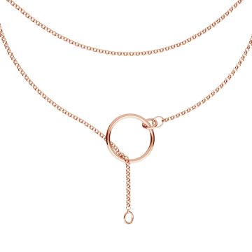 Base collana, argento 925, CATENA 50 ROLO 025, 50 cm*18K - Placcato oro rosa - 0,4 µm