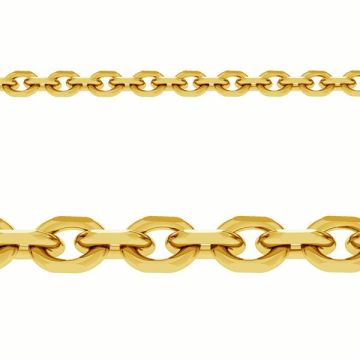 Catena Forzatina in argento 925*24K con taglio a diamante*Argento 925*24K - Placcato oro - 0,4 µm