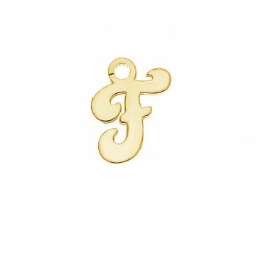 Letter F pendant*sterling silver 925*24K - Gold Plated - 0,4 µm