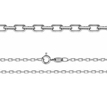 Catena bracciale ancora, taglio diamante*argento sterlina 925*RH - Rodiato Bianco