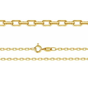 Catena bracciale ancora, taglio diamante*argento sterlina 925*18K - Placcato oro giallo chiaro - 0,4 µm