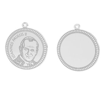 Pope John Paul II pendant, sterling silver 925, LKM-2946 - 0,50 25x25,5 mm