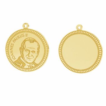 Pope John Paul II pendant, sterling silver 925, LKM-2946 - 0,50 25x25,5 mm*24K - Gold Plated - 0,4 µm