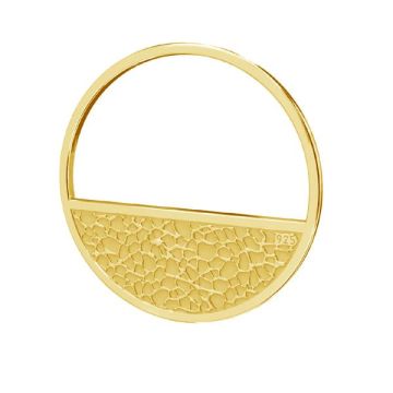 Round pendant, sterling silver 925, LKM-2745 - 0,50 18x18 mm*24K - Gold Plated - 0,4 µm