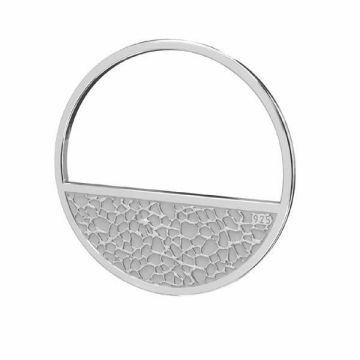 Round pendant, sterling silver 925, LKM-2745 - 0,50 18x18 mm*PT - Platinum Plated