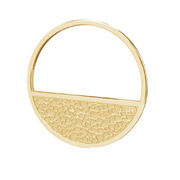 Round pendant, sterling silver 925, LKM-2745 - 0,50 18x18 mm*18K - Light Yellow Gold Plated - 0,4 µm