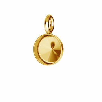 Round pendant, resin base, sterling silver 925, CON 1 FMG-R - 1,30 ver.2 6 mm*24K - Gold Plated - 0,4 µm