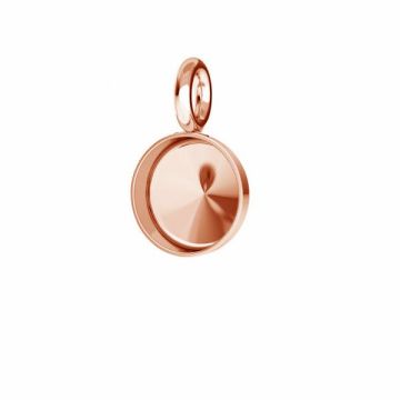 Round pendant, resin base, sterling silver 925, CON 1 FMG-R - 1,30 ver.2 6 mm*18K - Rose Gold Plated - 0,4 µm