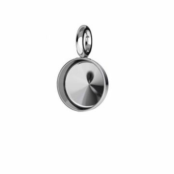 Round pendant, resin base, sterling silver 925, CON 1 FMG-R - 1,30 ver.2 6 mm*PT - Platinum Plated