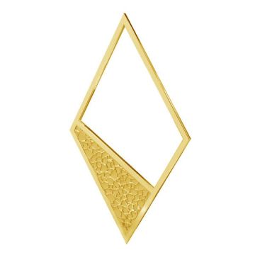 Rhombus pendant, sterling silver 925, LKM-2747 - 0,50 17,3x30 mm*24K - Gold Plated - 0,4 µm