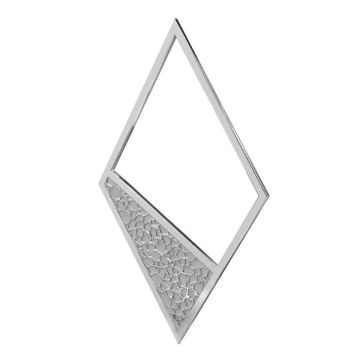 Rhombus pendant, sterling silver 925, LKM-2747 - 0,50 17,3x30 mm*RH - White Rhodium Plated