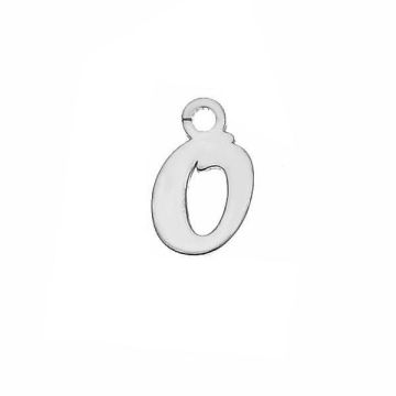 Letter O pendant*sterling silver 925*PT - Platinum Plated