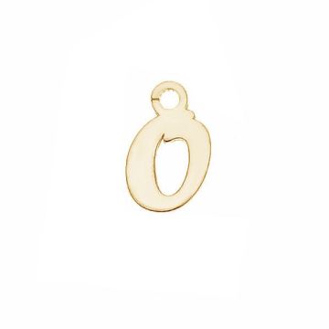 Letter O pendant*sterling silver 925*18K - Light Yellow Gold Plated - 0,4 µm