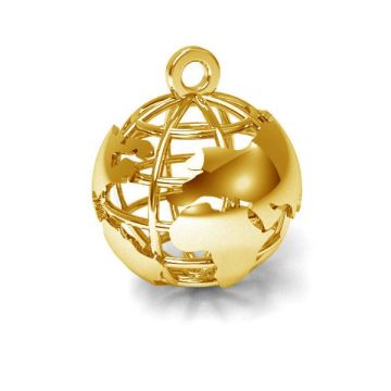 Globe pendant silver, sterling silver 925, CON 1 E-PENDANT 662 12x13,9 mm*24K - Gold Plated - 0,4 µm