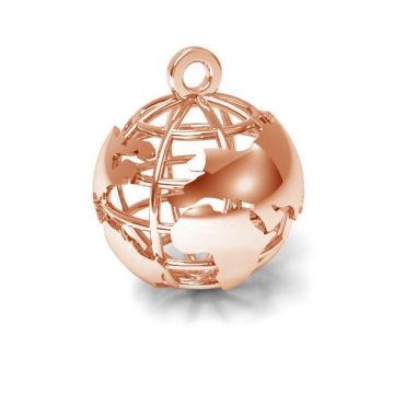 Globe pendant silver, sterling silver 925, CON 1 E-PENDANT 662 12x13,9 mm*18K - Rose Gold Plated - 0,4 µm