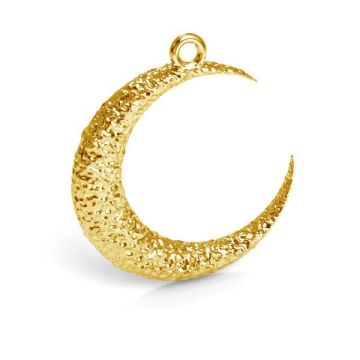 Moon pendant silver, sterling silver 925, CON 1 E-PENDANT 660 18x22 mm*24K - Gold Plated - 0,4 µm