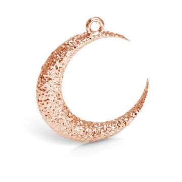 Moon pendant silver, sterling silver 925, CON 1 E-PENDANT 660 18x22 mm*18K - Rose Gold Plated - 0,4 µm