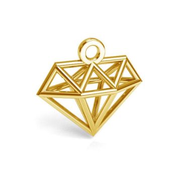 Origami diamond pendant silver, sterling silver 925, CON 1 E-PENDANT 653 11,9x12,6 mm *24K - Gold Plated - 0,4 µm