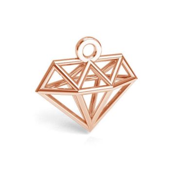 Origami diamond pendant silver, sterling silver 925, CON 1 E-PENDANT 653 11,9x12,6 mm *18K - Rose Gold Plated - 0,4 µm