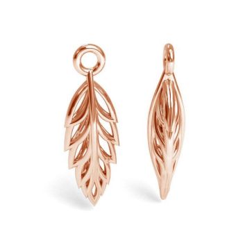 Leaf pendant silver, sterling silver 925, CON 1 E-PENDANT 646 5,5x17 mm *18K - Rose Gold Plated - 0,4 µm