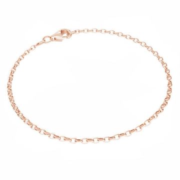 Bracciale rotondo rolo*argento sterlina 925*18K - Placcato oro rosa - 0,4 µm