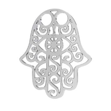 Prívesok - prelamovaná ruka Fatima, Hamsa*strieborná AG 925*RH pokovovaná (svetlé rhodium)