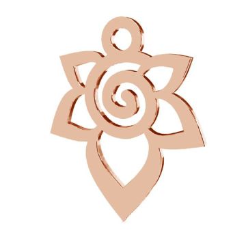 Flower pendant, sterling silver 925, LKM-2217 - 0,50 12,6x15,6 mm*18K - Rose Gold Plated - 0,4 µm