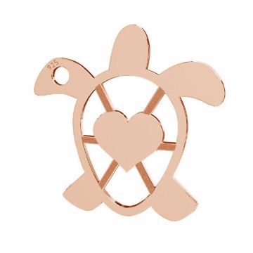 Turtle pendant, sterling silver 925, LKM-2192 - 0,50 16,3x16,3 mm*18K - Rose Gold Plated - 0,4 µm