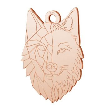 Wolf pendant, sterling silver, LKM-2223 - 0,50 14x20 mm*18K - Rose Gold Plated - 0,4 µm