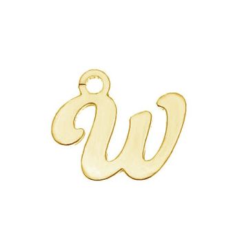 Letter W pendant*sterling silver 925*24K - Gold Plated - 0,4 µm