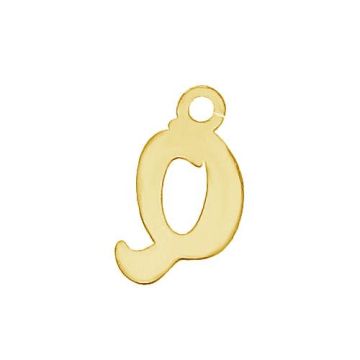 Letter Q pendant*sterling silver 925*24K - Gold Plated - 0,4 µm