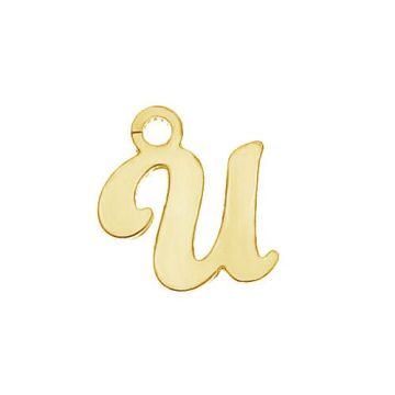 Letter U pendant*sterling silver 925*24K - Gold Plated - 0,4 µm