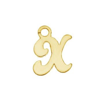 Letter X pendant*sterling silver 925*24K - Gold Plated - 0,4 µm