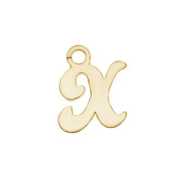 Letter X pendant*sterling silver 925*18K - Light Yellow Gold Plated - 0,4 µm