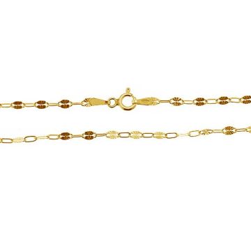 A 040 RDS ALT 40 cm, catena ancora solare per collana celebrit?, argento sterling*24K - Placcato oro - 0,4 µm