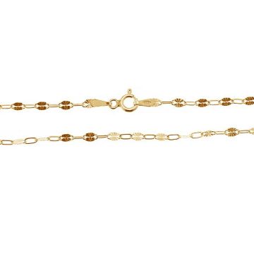 A 040 RDS ALT 40 cm, catena ancora solare per collana celebrit?, argento sterling*18K - Placcato oro giallo chiaro - 0,4 µm