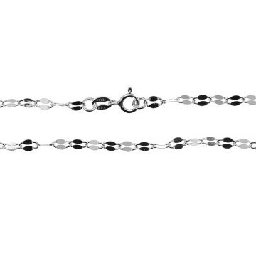 FL 50 P 3,3 mm 40 cm, catena ancora per collana celebrit?, argento sterling*RH - Rodiato bianco