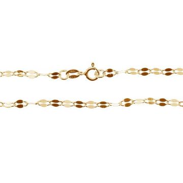 FL 50 P 3,3 mm 40 cm, catena ancora per collana celebrit?, argento sterling*18K - Placcato oro giallo chiaro - 0,4 µm