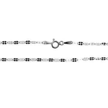 040 QDF 2,5 mm 50 cm, catena ancora (trifoglio) per collana celebrit?, argento 925*Dx - Rodiato bianco