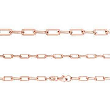 AFLK 1,00 40 cm, catena ancora per collana celebrit?, argento sterling*18K - Placcato oro rosa - 0,4 µm