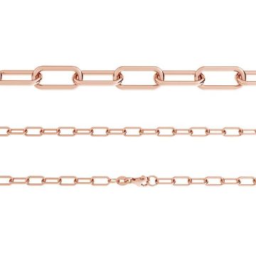 AFL 1,00 40 cm, catena ancora per collana celebrit?, argento sterling*18K - Placcato oro rosa - 0,4 µm