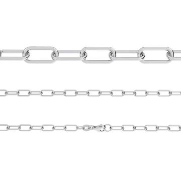 AFL 1,00 40 cm, catena ancora per collana celebrit?, argento sterling*PT - Placcato platino