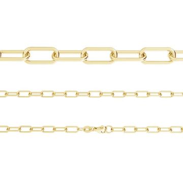 AFL 1,00 40 cm, catena ancora per collana celebrit?, argento sterling*18K - Placcato oro giallo chiaro - 0,4 µm