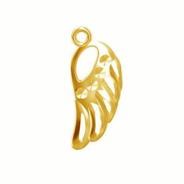 Wing pendant, crystals base, sterling silver 925, CHARM 0141 7,8x19 mm*24K - Gold Plated - 0,4 µm