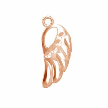 Wing pendant, crystals base, sterling silver 925, CHARM 0141 7,8x19 mm*18K - Rose Gold Plated - 0,4 µm