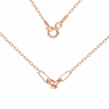 Base della collana, argento sterling 925, CATENA 53 AD 35 41 cm*18K - Placcato oro rosa - 0,4 µm