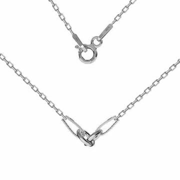 Base della collana, argento sterling 925, CATENA 53 AD 35 41 cm*RH - Rodiato bianco