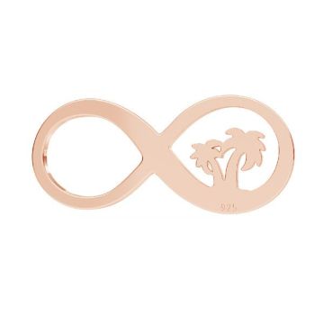 Infinity sign pendant, palm tree, sterling silver, LKM-2609 - 0,50 8,6x20 mm*18K - Rose Gold Plated - 0,4 µm