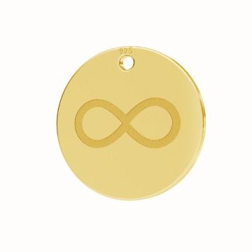 Circle pendant - infinity sign, sterling silver, LKM-2606 - 0,50 13x13 mm*24K - Gold Plated - 0,4 µm