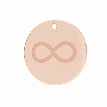 Circle pendant - infinity sign, sterling silver, LKM-2606 - 0,50 13x13 mm*18K - Rose Gold Plated - 0,4 µm